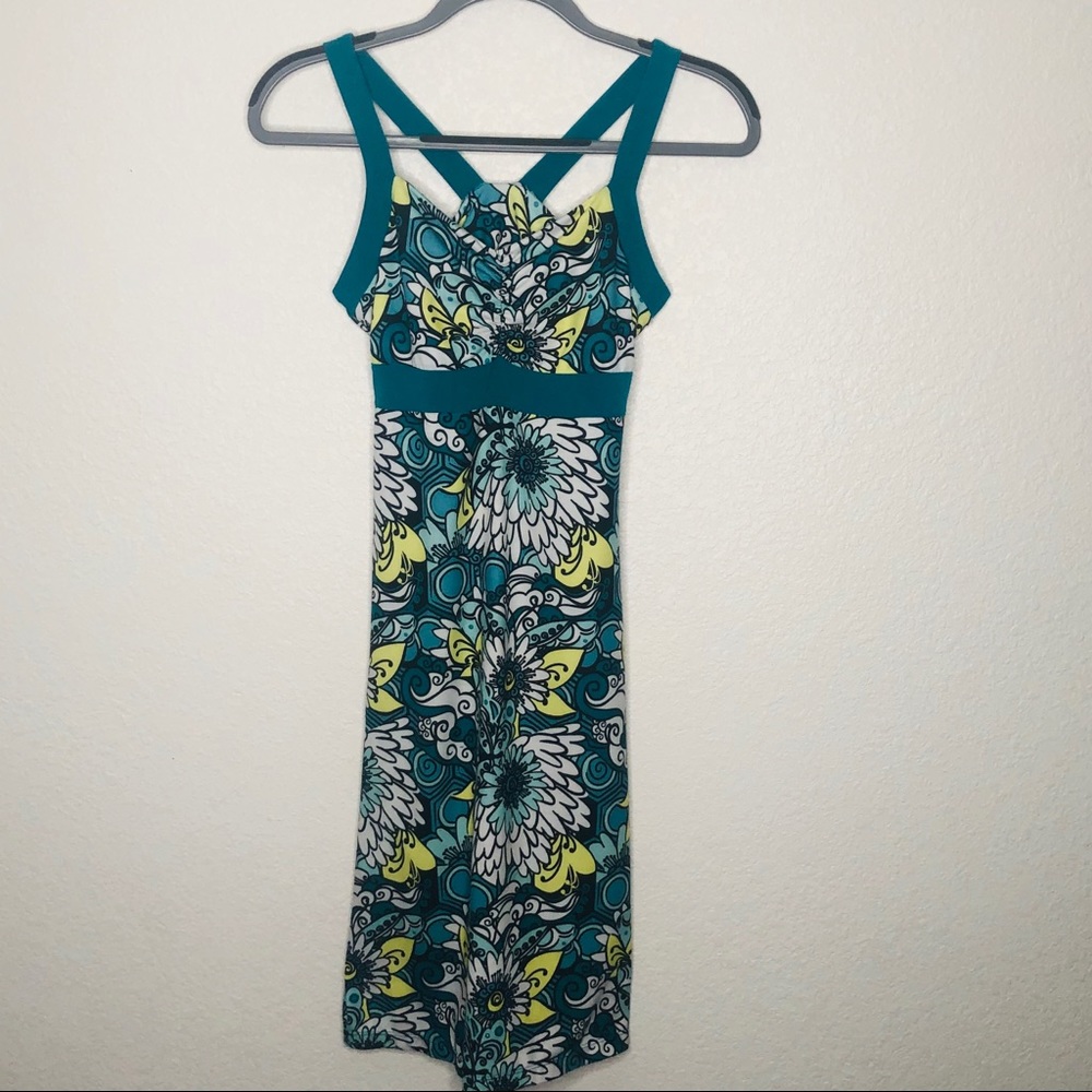 PrAna Floral Teal Dress Small - Picture 3 of 8